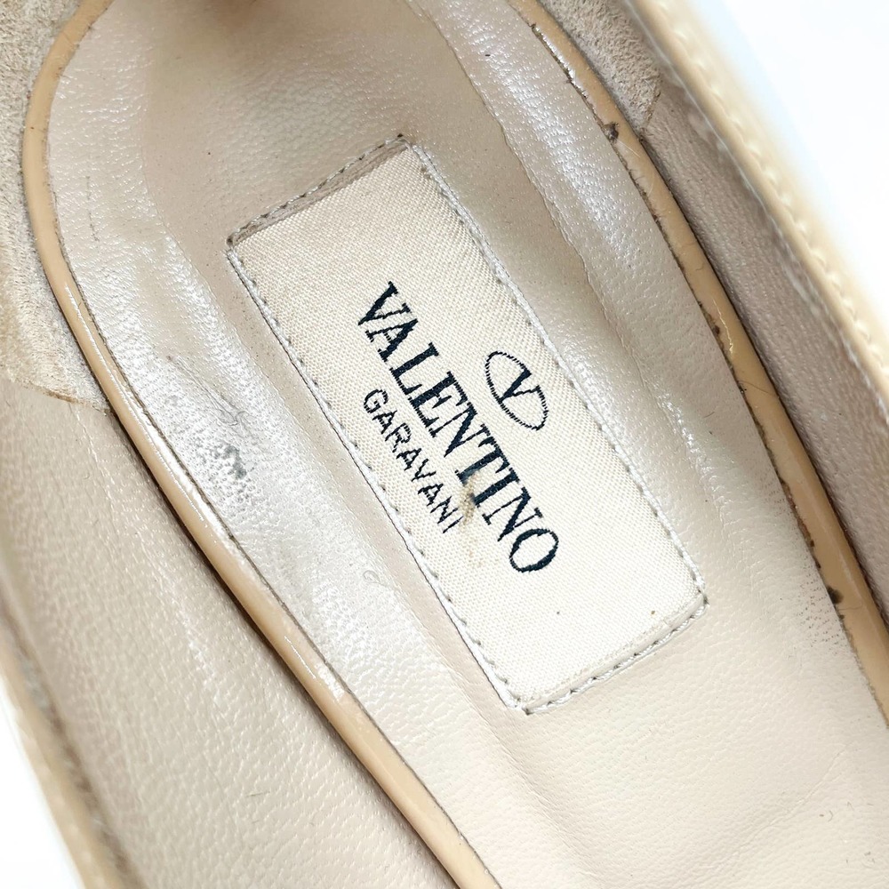 Valentino Nude Patent Leather Bow Pumps Peep Toe Kitten Heels - Picture 4 of 12